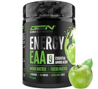 EAA Energy Mix - 500 g - Amino Matrix + Focus Matrix - Boissons énergétiques sans sucre - Avec caféine, taurine, guarana, N-acétyl-L-tyrosine - Pre Workout Booster - Vegan (Pomme Verte)
