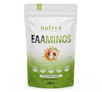 EAA Polvo Vegano 500g Melocotón Té Helado - DOSIS MÁXIMA - todos los Aminoácidos Esenciales - EAAs sabor Melocotón Té Helado - Essential Amino Acids