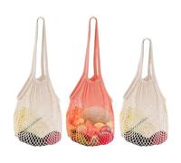 Eaacaa - Bolsa de malla de 3 unidades, bolsas de compras, bolsas de algodón y bolsas de compras, asas plegables portátiles para frutas Vegetables Travel Outings Beach
