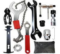 EAAGHK 11PCS Kit de Herramientas de Reparación de Bicicletas, Herramienta para Cadenas+Llave de Radios Biciclet Herramienta de Pedalier+Llave de Cono de Buje+Extractor de Bielas+Extractor Cassette