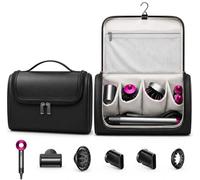 EAAGHK Bolsa para Secador de Pelo, Bolsa Viaje Secador de PU con asa, Bolsa de Almacenamiento de Viaje impermeable Compatible con Dyson Airwrap Styler/Shark Flexstyle/Rizador de Pelo 31.5*16.5*14cm