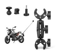 EAAGHK Soporte para Cámara con Doble Abrazadera, Soporte Manillar Bicicleta para Cámara de Acción de 1/4" con Adaptador,Brazo,Tornillos y Rótula, Compatible con GoPro, Insta360, dji y Parapluie