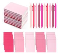 Eaasty 40 Set Mini Notebooks with Ballpoint Pens Bulk Back to School Gift Small Pocket Notepads Gradual Color Composition Journals and Pens for School Supplies Writing Notebooks (Pink Series Colors)