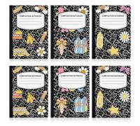 Eaasty Composition Notebook Wide Ruled Paper Assorted Marble Aesthetic Composition Notebook 100 Page 7.5" x 9.75" Journal Gift for Back to School First Day of School Students Teacher(3 Pcs,Classic)