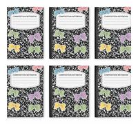 Eaasty Composition Notebook Wide Ruled Paper Assorted Marble Aesthetic Composition Notebook 100 Page 7.5" x 9.75" Journal Gift for Back to School First Day of School Students Teacher(6 Pcs,Bow)