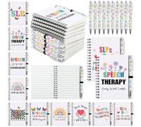 Eaasty Juego de 10 regalos de agradecimiento para terapia del habla, regalos para terapeutas del habla, cuadernos en espiral con bolígrafos, juego combinado para patólogos del lenguaje, regalo de