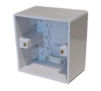 Éabcon Caja trasera extraprofunda montada en superficie, 1 banda, individual, 47 m, color blanco