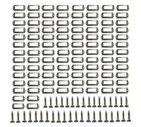 Eabdice 100 Piezas Portaetiquetas Antiguas Marco, Muebles Etiqueta, Vintage Titular Etiquetas, Soporte Etiqueta Cajon, Para Oficinas, Bibliotecas (60 x 24 mm/Bronze)