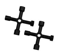 Eabdice 2 Piezas 4 en 1 Llave Multifuncional, Llave Ascensor Diseño Cruz, Llave Armarios Válvulas, para Contadores Agua, Electricidad, Ascensores