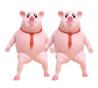 Eabdice 2 Piezas Cerdo Decompression Vent Toy, Cerdito Juguetes Antiestrés, Lindo Diseño, Juega con él para Aliviar el Estrés y Calmar tu Estado de Animo(Rosa)