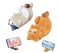 Eabdice 2 Piezas Funny Cat Holder, Soporte Teléfono Celular Gato, Teléfono Escritorio Soporte Universal, Que le Permite Concentrarse en Probar la Comida