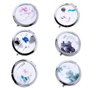 Eabdice 6 Piezas Espejo Compacto Redondo, Espejo para Maquillarse, Espejos de Mano Portátiles, Adecuado Bodas, Cumpleaños