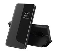 Eabhulie Funda para Huawei Mate 20, Smart View Ventana Flip Stand Cover PU Cuero Protectora Carcasa para Huawei Mate 20 Negro
