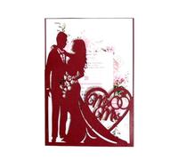 EABKLPQRS Invitaciones de boda personalizadas, Invitaciones de boda, 25 unidades, tarjetas multicolores con corazones amor for novios(Red Cover and inner)