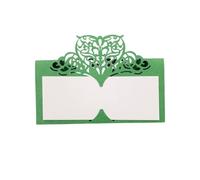 EABKLPQRS Invitaciones de boda personalizadas, Tarjetas de mesa boda cortadas a láser en forma corazón, multicolor, 9 x cm, paquete 10/50/100 unidades(Dark green,100pcs)