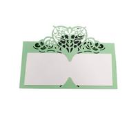 EABKLPQRS Invitaciones de boda personalizadas, Tarjetas de mesa boda cortadas a láser en forma corazón, multicolor, 9 x cm, paquete 10/50/100 unidades(Light green,100pcs)
