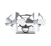 EABKLPQRS Ventilador para estufa de leña, Estufa de calor con ventilador, 4 aspas, aleación aluminio for estufa leña, calentador queroseno, Multicolor(Silver)