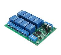 Eacam 12V 8Ch Módulo de Relé para RTU PLC de Control DIN Rail (#1) | Automatización industrial, interruptor remoto, protocolo modbus, sistemas RTU, fuente de alimentación DC 12V, diseño