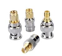 Eacam 4pcs Conector de Antena Coaxial Bnc Macho/Femenino a Masculino/Femenino, 50 Ohmios Impedancia, Combinación Perfecta, Hecho de Materiales de, Resistente y Duradero,