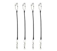 Eacam Accesorios de Pesca Downrigger Shock Cord, Equipo de Pesca, Paquete 4, Cuerda Amortiguadora Peso Downrigger, Mosquetón Giratorio 360 Grados, Mosquetón Acero In (Negra)