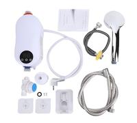 Eacam Calentador de Agua Instantáneo, Calentador de Agua Eléctrico 5500 W LED Control Pantalla Táctil IPX4 Kit Ducha Impermeable, Temperatura 30-55 °C, Instalación sin