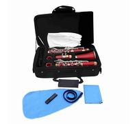 Eacam Clarinete Si Bemol 17 Teclas ABS Boquilla de Clarinete Soprano con Estuche Acolchado 10 Cañas Estuche de Caña Paño Limpieza Destornillador para Estudiantes Principiantes (red)