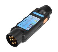 Eacam Conector de Enchufe del Probador de Cableado Azul del Circuito de Cable de Luz de Remolque de 12 V y 7 Pines, Fabricado con Material ABS, Pantalla de Señal de Luz Trasera