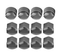 Eacam Cubierta de Borde de la Tuerca de la Nuez de la Rueda de 20 Piezas de 17 Pcs, Tapa del Tornillo de Cubo Anti -robo, Material de ABS, Ajuste Universal, Gris Plateado Negro (Gris)