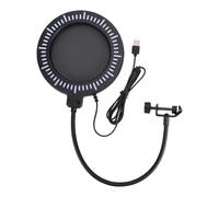 Eacam Filtro Antipop para Micrófono RGB, Protector de Micrófono RGB para Estudio, Grabación, Paravientos, Malla Metálica, Cuello de Cisne, Anillo Luz, Abrazadera 25-30 M