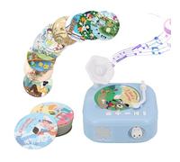 Eacam Fonógrafo de Diseño IP de Conejo, Encantadores Dibujos Animados Retro, Contenido Educativo, Educación Infantil, Iluminación Ambiental, Juguete Sensorial Musical para Niño y (Azul)