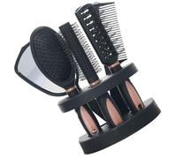 Eacam Juego de 5 Peines para el Cabello con Espejo y Soporte, Kit de Herramientas Estilismo para Peluquería, Mujeres, Hombres y Niños, Todo Tipo Cabello (Rosa)