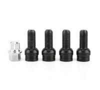 Eacam M14*1.5 Mm de Perno de Rueda de Acero Negro y Tuercas de Bloqueo con Llave, Instalación Fácil y Confiable, para un Automóvil Original