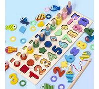 Eacam Rompecabezas de Números de Madera, Juego Matemáticas, Juguete Educativo para Niños y Niñas en Edad Preescolar 3 a 6 Años (TTTM-1006)