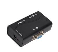 Eacam VGA Alta Definición Splitter 1 en 2 out Chip Chapado Dorado Integrado en Carcasa ABS de 1080p, Divisor de Pantalla del Módulo de Amplificación de Señal