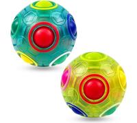 EACHHAHA 2 Pack Magic Rainbow Ball, Bola Magica 3D Puzzle Ball para Niños y Adultos (Azul + Verde)