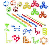 EACHHAHA 25 Piezas Mini Serpiente Mágica 24 Secciones - Regalos Cumpleaños Colegio - Magic Snakes Twist Toy - Rompecabezas 3D Para Adultos y Niños (5 Colores)