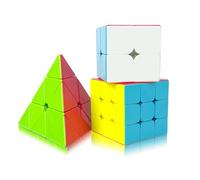 EACHHAHA 3 Piezas Cubo de Velocidad Pack,Speed Cube 2x2 3x3 Cubo de pirámide,Profesión,Suavemente,Alta tolerancia a fallas,Adecuado para Entrenamiento de competición, Uso Diario, Regalo de cumpleaños