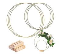 EACHPT 6 Piezas Aros de Metal con base de Madera, Anillos de Metal para Centros de Mesa,aros de metal para manualidades 30cm 20cm