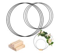 EACHPT 6 Piezas Aros de Metal con base de Madera, Anillos de Metal para Centros de Mesa,aros de metal para manualidades 30cm 20cm