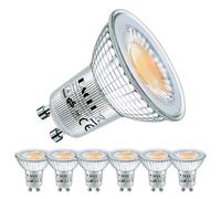 EACLL Ampoule LED GU10 Blanc Chaud 2700K, 6W Remplace Halogène 75W, Lot de 6, 660 Lumens LED Éclairag sans Scintillement, Large Faisceau 38°Spot, PAR16 Non Dimmable AC 230V Court Lampe à Réflecteur