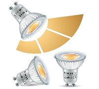 EACLL Bombillas Foco LED GU10 6W-3W-1W Regulable(3 Etapas), No requiere atenuador, Luz Blanca Cálida(2700K), Paquete de 2, 565LM Equivalente 75W Halógena Reflectora, 38° Sin Parpadeos Spotlight