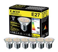 EACLL Bombillas LED E27 2700K Blanco Cálido 6.5W 730 Lúmenes Equivalente 100W Halógeno Incandescente, AC 230V Sin Parpadeo 120° Focos, Lámpara Reflectora no Regulable, 6 Pack
