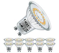 EACLL Bombillas LED GU10 Blanco Cálido 6.5W Equivalente 90W Halógena, Pack de 10, Focos Sin Parpadeo AC 230V, 3000K 680 Lúmenes 120 ° Spotlight, Lámparas Reflectoras Más Cortas no Regulables