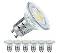 EACLL Bombillas LED GU10 Luz Blanca de Día 5000K, 3.5W Equivalente 50W Halógena, Pack de 6, Focos Sin Parpadeo AC 230V, 385 Lúmenes 360° Spotlight, Lámparas Reflectoras Más Cortas no Regulables