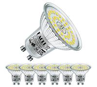 EACLL Bombillas LED GU10 Luz Blanca de Día 5000K, 6.5W Equivalente 100W Halógena, Pack de 6, Focos Sin Parpadeo AC 230V, 790 Lúmenes 120° Spotlight, Lámparas Reflectoras Más Cortas no Regulables