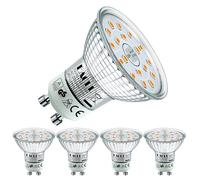 EACLL Bombillas LED GU10 Luz Cálida 2200K, 4.9W Equivalente 60W Halógena Fuente de Luz, Pack de 4, 460 Lúmenes. AC 230V Sin Parpadeo Focos, 120 ° Spotlight, Lámpara Reflectora, No Regulable