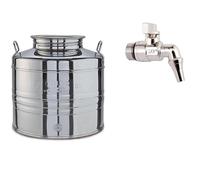 eacommerce Contenedor bidón barril para aceite de acero inoxidable Olivà con tapón hermético a rosca … (Varilla + Grifo, 30 litros)