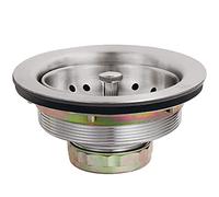 EADOT Conjunto de Drenaje de Fregadero de Cocina de níquel Cepillado de 3-1/2 Pulgadas con tapón de Cesta de colador, colador de Drenaje de Fregadero de Cocina de Acero Inoxidable y tapón, colador de