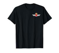 Eads Designs Camiseta Ejército del Aire Wings Patch Negra Manga Corta Unisex Adulto S