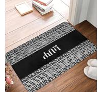 EAEQKOUC 3D 3D Cultura habesha etíope Arte Puerta Principal Felpudo de Entrada Cocina Exterior Baño Felpudo de Garaje Alfombra - 40x60cm